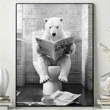 Personalized Pet Design, Depicting A Pet Sitting On The Toilet Reading A Newspaper, Black And White Pattern, Pet Gift, Gift For Friends And Family (Random Scene) - Multicolor - View 7