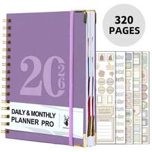 2026 Planner - 320 Pages - Weekly & Monthly Planner For 365 Days, With Stickers, Dual Stitching, Integrated Pockets, Includes Time Management Tools, Self-Discipline Strategies, And Daily Journal. English Notebook, Metal Spiral Notebook, Calendar, This Week Schedule, Office, Home, Study Supplies For Men & Women - Multicolor - View 14