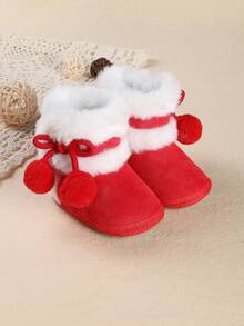 بوت شتوية جديدة للرضع، بوت برنسيسة ذات نعل ناعم للأطفال من عمر 3-6-9 أشهر، 0-1 سنة، جوارب سميكة للطفلة