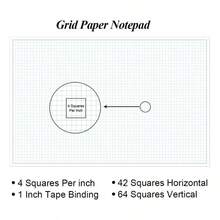 Engineering Graph Paper Pads, 11x 17 cuadrille, 90 pginas, papel cuadriculado para dibujar, ingeniera, dibujo de planos, 4x 4, regla cudruple azul, g, papel blanco - inicial - Ver 4