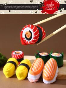 5 Pairs Multicolor Mid-Calf Gift Socks, Unisex & Couples, Soft Sushi Design, Creative Food-Inspired Patterns, Comfortable & Versatile, Suitable For Birthday, Valentine's Day, Easter, Ramadan, Dates, Family Gatherings, Parties, Unique & Fashionable Casual Wear - Multicolor - View 6