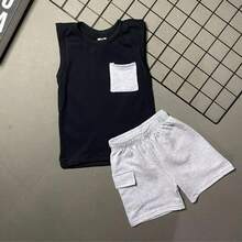 KIT 2 Conjuntos Infantil Regata e Short Infantil Menino 4 Peças