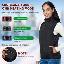 ¡RecomendadoChaleco calefactor para mujeres y hombres, 13 zonas de calor, chaleco de calentamiento eléctrico, ligero, unisex, ropa de calefacción¡Top de Temporada - Negro - - Ver 7