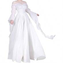 Medieval Renaissance Costume Dress Regency Dresses Women Victorian - Large / X-large + White - View 2