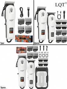 LQT 1/2/3pcs [Multi-Functional Haircut Set] Professional Men's Haircut Set, Rechargeable Electric Hair Clipper And Shaver, Men's Beard Trimmer, Hair And Body Grooming Kit, Home Haircutting Styling Set, Gift For Dad/Boyfriend - White - View 5