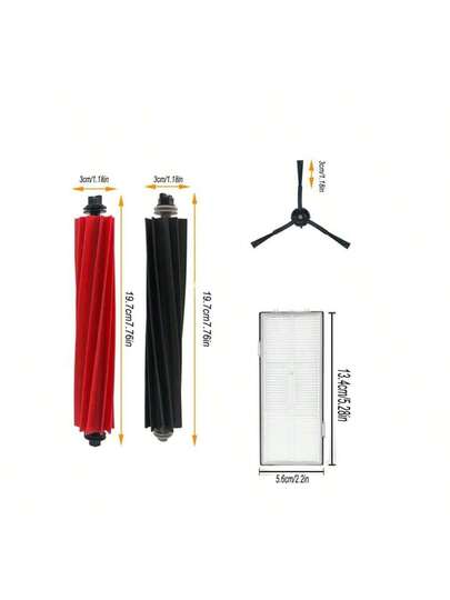 Roborock S8 Pro Ultra S8+ Robot Stofzuiger Spare Parts Main Brushes Side HEPA Filters Accessories Kit Includes Brush Hepa Filter Cleaning Tools Accessory (8 Pack) view 6