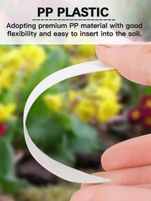 50/100/200pcs Horticulture Plant Labels 4 Inch PP Material, Waterproof One-Line Embedded Labels Reusable Acts As A Plant Growth Record - White - View 3