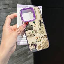 Funda de Teléfono Anime para iPhone 16, 15, 14, 13, 12, 11 Pro Max, X, XR, XS Max, 8, 7 Plus - Diseño de Gato del Diario del Farmacéutico, Cubierta Trasera Mate a Prueba de Golpes - Mezcla de colores - Ver 6