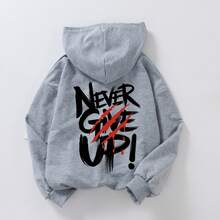 Tween Boy Casual Slogan Print Sweatshirt, Autumn/Winter