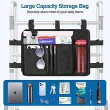 Walker Bag, Walker Basket with Cup Holder, Walker Accessories Seniors with Multiple Pockets and Zippered Compartment, Walker Storage Pouch Rolling Folding Walker, Black - inicial - Ver 6