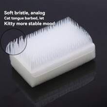 1pc Soft Bristle Cat Tongue Sensory Brush - Similar To Mother Cat's Tongue, Soothing Pet Grooming Tool, Non-Electric Plastic Material, Suitable For Shaping And Comforting Cats