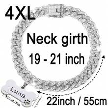 1pc Customized Luxury Rhinestone Dog Cuban Link Collar, 1.3cm Wide Hiphop Pet Necklace, Suitable For Small/Medium/Large Dogs, Pet Accessories & Gift, Can Engrave Pet Name, Phone Number, Anti-Lost Ornamental,Engraved Stylish,Fashion,Colorful,Vintage,Cute,Contracted,Cuties Custom,Unique,Customized,Personalized Pet For Anniversaries,For Birthdays,Pet Supplies,2025 Halloween Accessories,Fall Décor