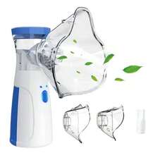 Neubolizador Ultrasonico Portatil Recargable Mini Inhalador equipo médico mini inhalador ultrasonico portátil recargable herramienta salud respiración bienestar regalo práctico - Blanco - Ver 4