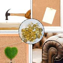 1 Box/200 Pieces Hardware Nails > Screws Upholstery Nails, Drawing Pins, (Gold), Drawing Pins, Flat Head Push Pins, 11 X 15 Mm Decorative Bulletin Board World Map Cork Board Wall Sofa Headboards Furniture Nails,Flat Thumbnail - Multicolor - View 9