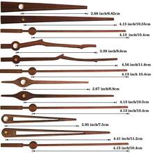 1套木质黑胡桃木色实木大指针西班牙风格大型挂钟DIY配件，超大尺寸钟针，适用于厨房、客厅、卧室，静音钟面部件