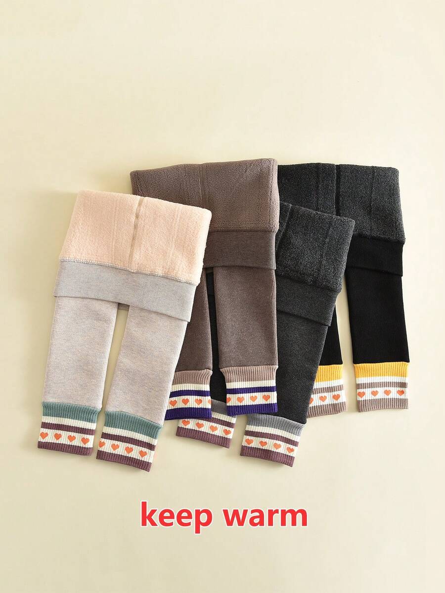 1 件女婴加厚保暖舒适打底裤，秋冬 - 彩色 - 查看 1