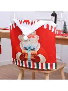 Pokrowce na krzesła świąteczne (1 szt.), ozdoby świąteczne, ochraniacze na krzesła, pokrowce przesuwne, czapki świąteczne, prezenty w kształcie płatków śniegu, krzesła do jadalni z okazji świąt Bożego Narodzenia, kuchnie na przyjęcia świąteczne, dekoracje świąteczne do domu, pokrowce na oparcia krzeseł - Wielokolorowe - Zobacz 5