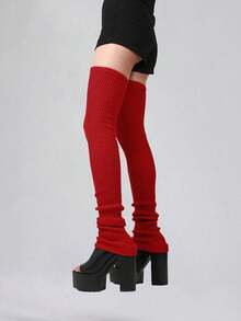 1双加厚保暖舒适腿套，玫瑰翻边小腿复古腿套，时尚百搭，可搭配鞋子，适合日常、派对、演出等场合，亦可作为礼物，秋冬季佳品。 - 彩色 - 查看 17