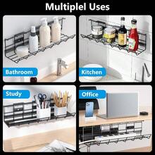 Under Desk Cable Management Trays 2 Pack Metal Cable Tray Under Desk Cord Management Rack Wire Tray Desk Cable Organizer 34in Cable Basket 2X L17 W4.1 H4.7in Black - Black - View 5