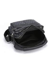 Borsa a tracolla casual impermeabile da uomo, di colore unito, stile verticale alla moda per l'ufficio, borsa a tracolla compatta