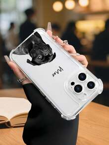 Funda para  con un adorable diseño de pug y esquinas reforzadas para protegerlo de los golpes. Compatible con los modelos  17/AIR/XSMAX/XR/11/12/13/14/15/16E/Pro/Promax/PLUS/MINI, y con las series  S, A, M, F y NOTE. Series  G/E, Transsion HOT/SMART/SPARK/NOTE, Redmi/ POCO/NOTE, Honor 400/Play/X, OPPO Reno/REALME/A. Funda para teléfono fabricada en TPU, a prueba de golpes, resistente a las caídas y a las manchas. Ideal para uso personal o como regalo, perfecta para San Valentín, Acción de Gracias, Halloween, Navidad, Año Nuevo y todas las ocasiones festivas. - transparente - Ver 3