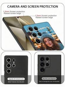 1pc Customized Classic Black TPU Shock-Proof Soft Phone Case, Eternal Phone Cover, Ideal For Couples/Commemorative Gift,International Version, Not The Domestic Version - Black - View 6