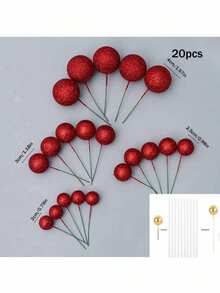 20 Stücke Schaumstoffkugel Tortendekoration, vier Größen und mehrfarbige gemischte Schaumstoffkugeln, Geburtstag, Hochzeit, Junggesellinnenabschied, Taufe, Gender Reveal Party, Rentnerparty, Themenparty Tortendekoration, passend, verschiedene Farben zur Auswahl, geeignet für verschiedene Anlässe (Bitte nach Anbringen des weißen Schlauchs verwenden. Die kugelförmige Oberfläche sollte den Kuchen nicht berühren.)