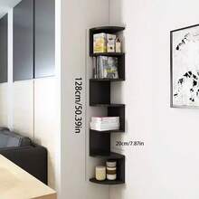 Kệ góc treo tường 7 tầng - Kệ lưu trữ góc tiết kiệm không gian, cấu trúc nhựa bền chắc, dễ dàng lắp đặt bằng keo dán - Phong cách tối giản hiện đại và Boho, phù hợp cho phòng khách, phòng ngủ, phòng tắm, nhà bếp - Giá đựng sách, đồ trang trí, cây cảnh hoàn hảo - Lý tưởng cho căn hộ nhỏ và văn phòng tại nhà, kệ đa năng có thể lắp đặt bằng keo dán. - Đen và trắng - Xem 9