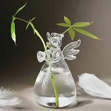 1pc/2pcs/Set Glass Vase With Angel Design, Transparent Floral Plant Container, Hanging Flower Vase, Wedding Party Home Garden Decor - Angel Vase - View 3