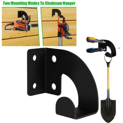 Colgador de montaje en pared de motosierra de Metal resistente, estante de almacenamiento de herramientas de taller, soporte colgante para cortadoras de jardín, cortacésped y cizalla