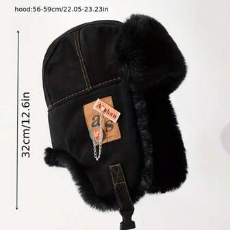 1pc Retro Fashionable Plush Versatile Winter Trapper Hat With Ear Protection For Going Out