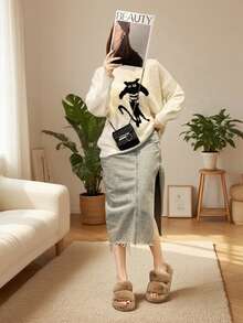 Women's Plush House Slippers, Soft Warm Comfortable Slippers For Winter, Funny Thick-Sole Flat Slippers For Indoor, Women's Bedroom Plush Slippers, Comfortable And Fashionable Women's Plush Slippers, Soft And Warm Faux Fur With Anti-Slip PU Sole For Cozy Indoor Wear, Plush House Slippers, New Fashion Brown Shoes, Fluffy Faux Fur Slippers, Comfortable Women's Faux Fur Slippers, Casual Open-Toe Plush Indoor Home Slippers - Khaki - View 4