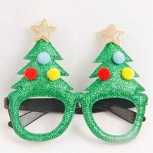 1 peça de armação de óculos feminina com pompom de árvore de Natal e strass, acessório divertido para festas e presilha de cabelo. - Multicolorido - Ver 13