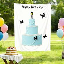 1 Set 2D Schmetterling 3-Lagen Kuchen Poster, Geburtstags Hintergrund Wandbehang, Party Dekorations Banner, Innen-/Außen Fotografie Requisite