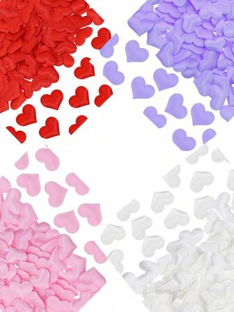 Approx. 100pcs Colorful Confetti Sponge Flower Petals, Glitter Flower Heart Shape Decorations For Wedding, Wedding Party, Valentine's Day Scatter Confetti