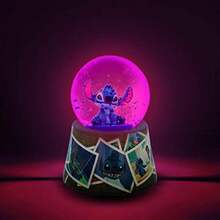 TFKI  Lilo And Stitch Vintage Photos Mini Light-Up Snow Globe For Adults With Glitter 3 Inches - 藍色 - 查看 3