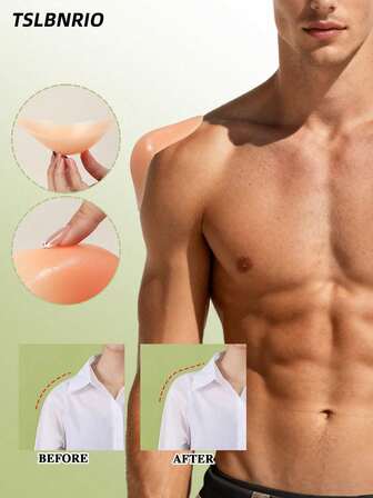 TSLBNRIO Silicone Shoulder Pads, Thickened And Widened, New Design, Washable And Reusable, Enhances Shoulder And Bust Lines, Men's Secret Weapon For Improved Outfit