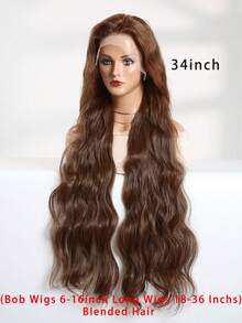 13X4 Synthetic Glueless Lace Front Wigs For Women Chocolate Brown /Black/Burgundy/Orange ColorLoose Wave Body Wave Lace Frontal Wig Pre Cut 180% Density (Bob Wigs 8-16inch Long Wigs 18-36 Inchs) Blended Hair