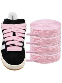 2pairs Thick Flat 3/4" Wide Shoelaces Solid Color Strings For All Shoe Types - Sneaker Shoe Laces(120cm/47.24inch) - Multicolor - View 4
