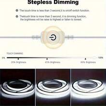 1pc USB Neon Light Strip, Touch Control Switch, 5V COB Flexible Rope Light, 320 LEDs/M, Bright Yet Non-Glaring, Suitable For Recessed/Surface Mount, With Clips & Adhesive Backing, Ideal For Ambient Lighting, Fashionable Illumination, High Brightness, Durable LED, Gamer Gear, Holiday Decor For Halloween, Christmas, Ramadan, New Year, Etc.