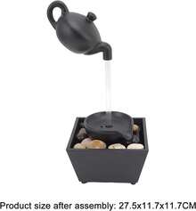 Yosoo Gear Tetera de Mesa, Fuente de Agua, Adorno, Fuente de Alimentación con Batería USB, Luces LED, Piedras para Sala de Estar, Oficina, Decoración del Hogar - 1 - Ver 5