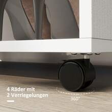 HOMCOM Rolling Wardrobe, Mobile Wardrobe, 1 Clothes Rail, 3 Shelves, Wardrobe, Rolling Clothes Rack For Hallway, Bedroom, 80 X 40 X 128, White