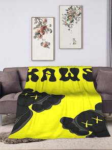 Kawss Kawaii Kaw Blanket  Cartoon Printed Flannel Blanket - Ultra Soft Anime Themed Gift For Birthday & Christmas Celebrations Boy And Girl - 黑色 - 查看 5