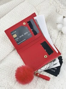 SOUTHLAND&KANGAROO 这款可折叠小钱包带有绒球挂饰和红色字母细节，轻巧便携，适合存放信用卡、钥匙等物品。它时尚可爱，是生日、圣诞节、周年纪念日的理想礼物，也适合女性、女孩、女士、商务人士、学生、宿舍用品和返校用品。 - 紅色 - 查看 7