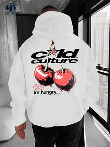 Sudadera con capucha blanca oversize para hombres con estampado de cultura cool en la espalda y patrón de vodka de cereza - Estilo holgado, tejido de poliéster, adecuado para primavera y otoño, estilo casual de calle, adecuado para fiestas y uso diario (lavable a máquina) - Diseño de declaración llamativo, tela ligeramente elástica, corte holgado, patrón de letras de moda, fácil de combinar, adecuado para capas en clima frío, resalta la "cultura cool", ropa de otoño para mujer, zapatos, sudaderas con capucha, pantalones, zapatos de hombre, sudaderas con capucha, sudaderas de hombre, camisas de manga larga de hombre, sudaderas con capucha de hombre, pantalones de chándal, sudaderas de mujer, sudaderas de otoño de mujer, pantalones de chándal de hombre, sudaderas divertidas, manga larga, sudaderas de mujer - Blanco - Ver 12