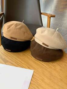 女士贝雷帽，复古风，百搭字母装饰，修饰脸型，八角帽，南瓜帽，秋冬款