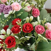 15 Heads Artificial Rose Bouquet, Bridal Bouquet, Ins Style Home Decor Flower Arrangement, Fake Flowers - Multicolor - View 4