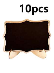 1/5/10 Mini Blackboard Bulletin Boards With Brackets, Suitable For Message Display Boards, Small Wooden Blackboards, Creative Wooden Crafts, Small Blackboards, Coffee Ornaments, Restaurant Display Boards, Message Boards, Home Art Boards, Writing Boards, Suitable For Weddings, Birthday Parties, Table Numbers, Home Decorations, Food Signs And Special Event Decorations, Cheesecake Labels, Christmas And Halloween Decorations, Christmas Back To School Room Decorations, Learning Supplies, Halloween, Thanksgiving, Easter - Multicolor - View 15