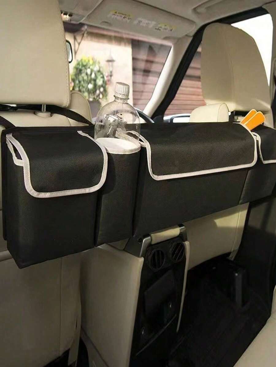 Car Trunk Organizer Bag Rear Seat Back Storage Hanging Bag For SUV And Sedan With Multiple Compartments Elastic Net Pocket Foldable Collapsible Cargo Storage Organizer For Road Trips Everyday Commuting Family Travel Grocery Shopping Backseat Protector Kick Mat Compatible With Strollers Toys Electronics Pets Holiday Gift For Halloween Thanksgiving Christmas