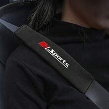 2个装汽车安全带肩垫，柔软肩垫材质，合成纤维填充，黑色毛绒面料，带肩部保护装置，适用于汽车内饰装饰，是送给朋友的绝佳礼物 - 彩色 - 查看 4